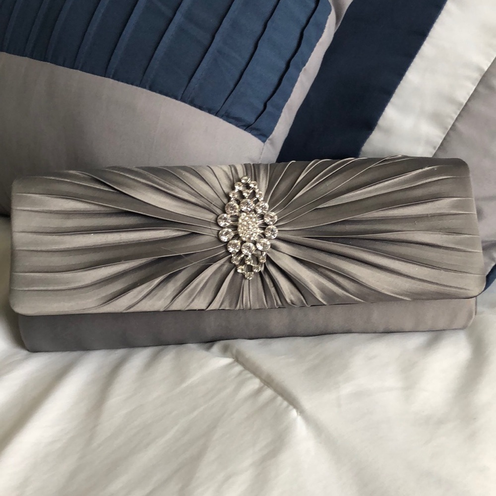 Kate Landry silver/gray clutch